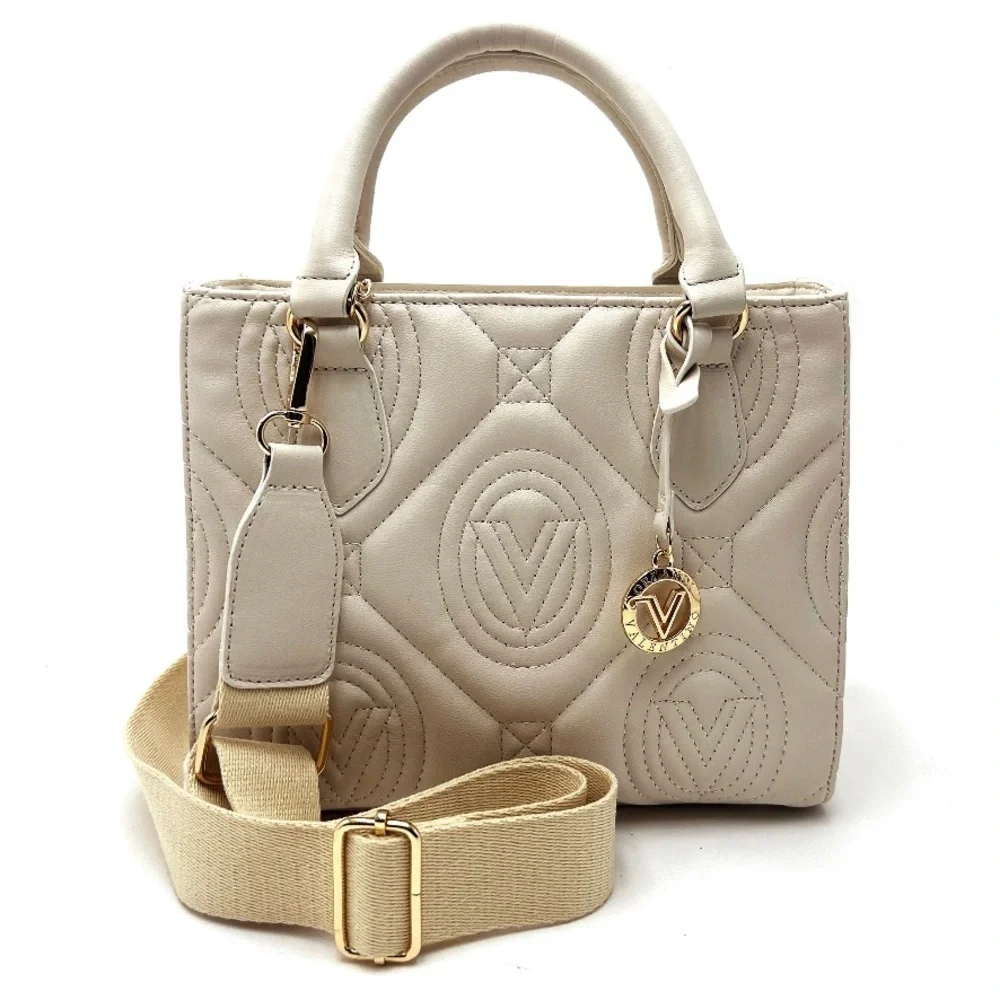 Valentino Orlandi | NEW Quilted Leather Logo Satchel Crossbody Bag (V-2012)